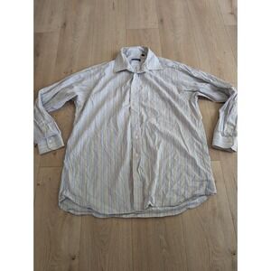 BURBERRY LONDON Long Sleeve Button Shirt Men Size Large Multicolor Stripe 17 R‎